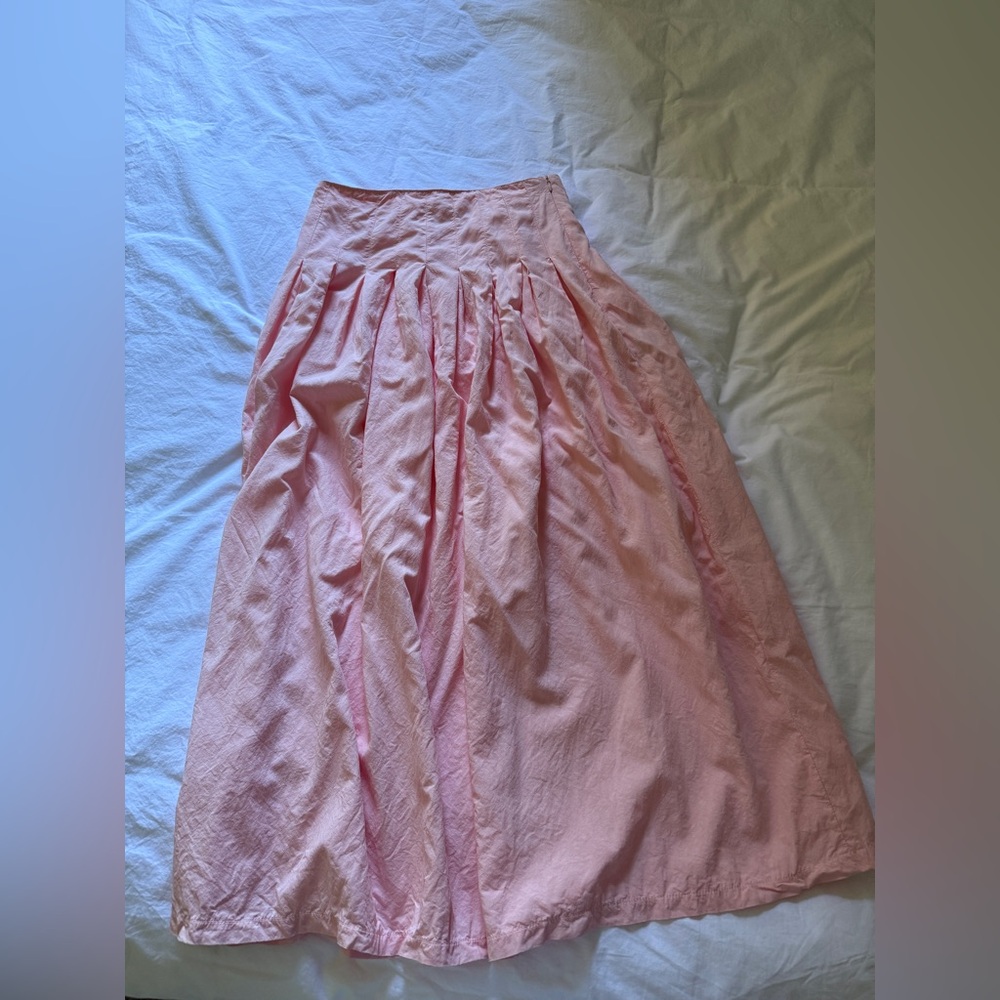 Pleated cotton skirt